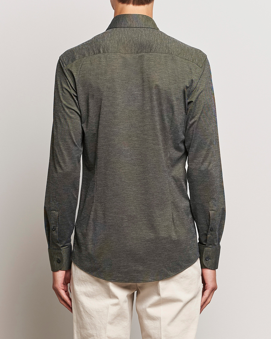Herr | Skjortor | Eton | Slim Fit Four Way Stretch Shirt Dark Green