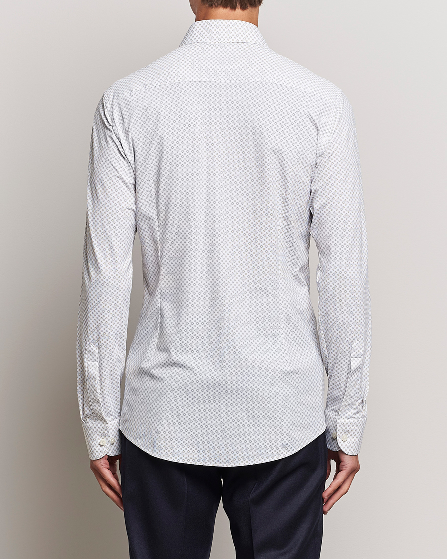 Herr | Skjortor | Eton | Slim Fit Four Way Stretch Printed Shirt Beige