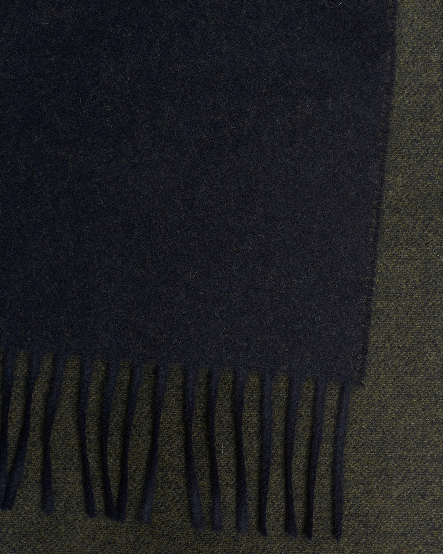 Herr | Eton Wool Two-Faced Scarf Green/Navy | Eton | Wool Two-Faced Scarf Green/Navy