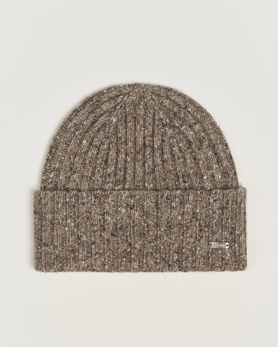 Herr | Eton Wool Blend Donegal Beanie Beige | Eton | Wool Blend Donegal Beanie Beige
