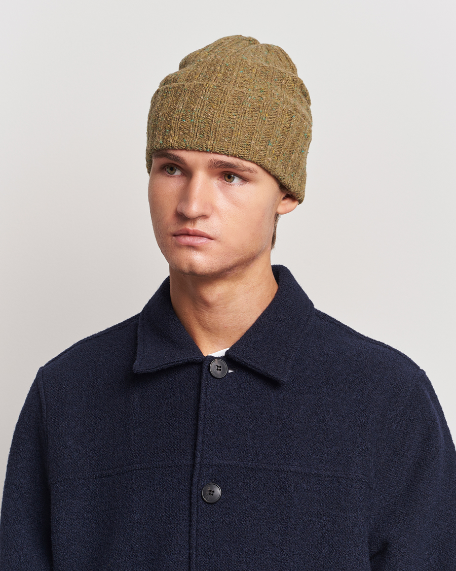Herr | Eton Wool Blend Donegal Beanie Green | Eton | Wool Blend Donegal Beanie Green