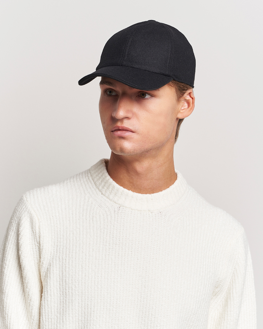 Herr | Eton Wool Baseball Cap Black | Eton | Wool Baseball Cap Black