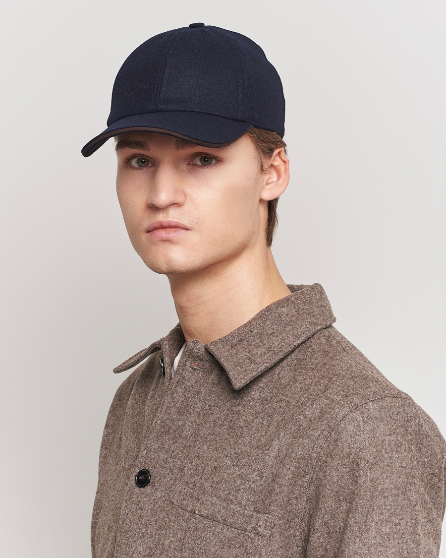 Herr |  | Eton | Wool Baseball Cap Navy Blue