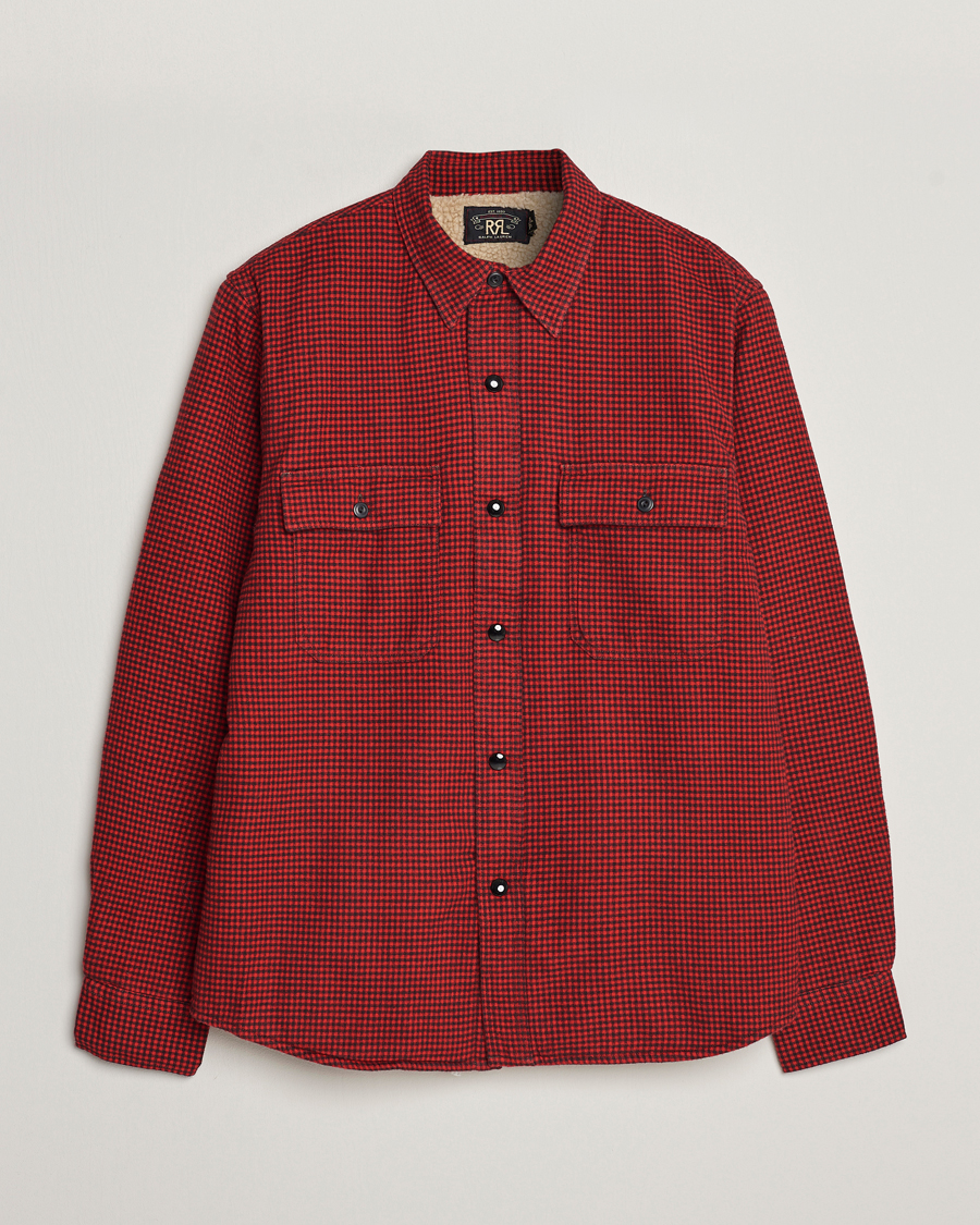 Herr | Jackor | RRL | Vermont Shearling Lined Shirt Jacket Red/Black