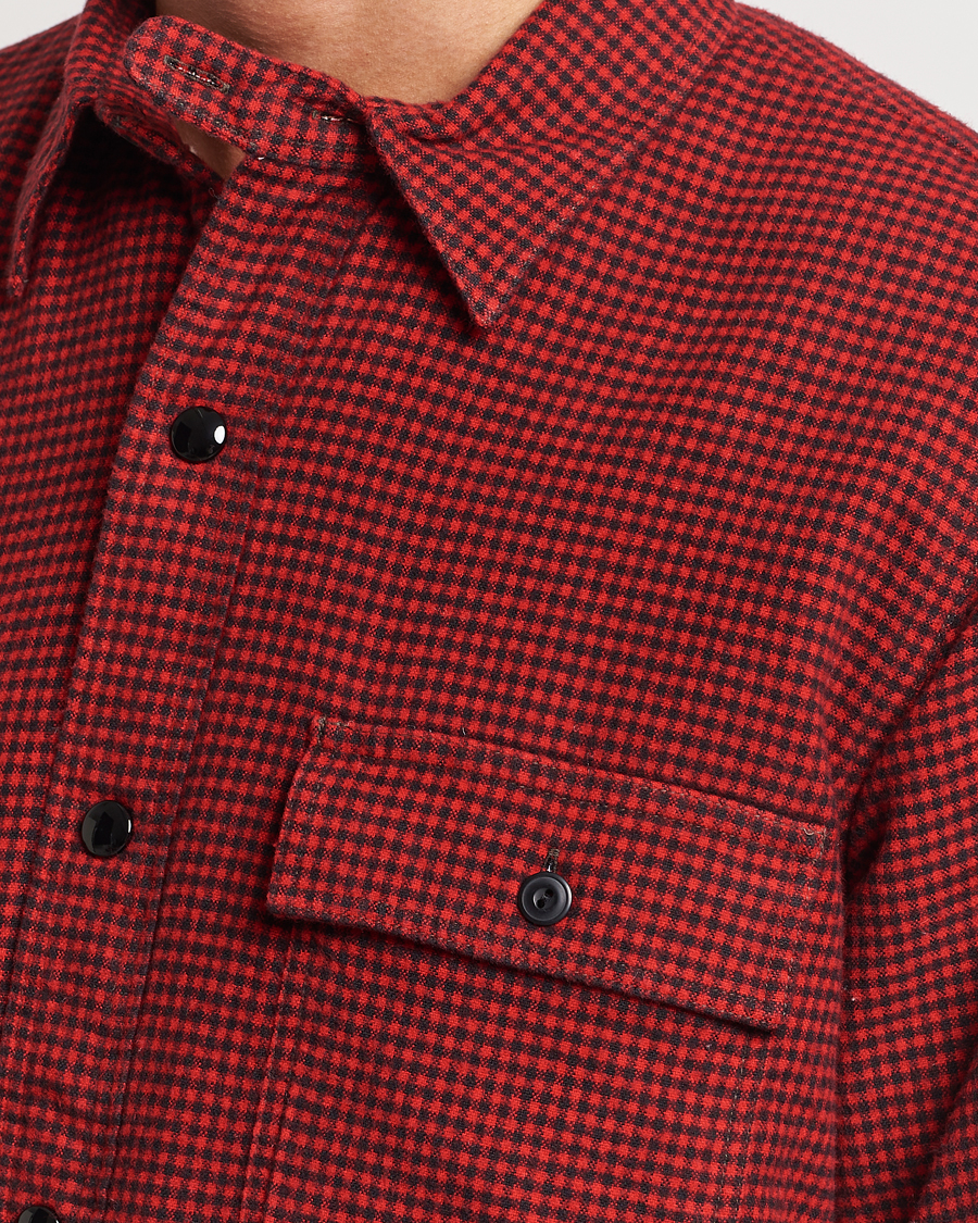 Herr | Jackor | RRL | Vermont Shearling Lined Shirt Jacket Red/Black