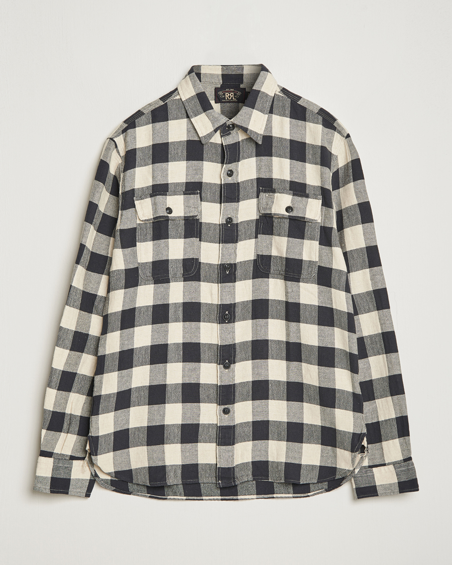 Herr | Skjortor | RRL | Matlock Plaid Overshirt Black/Cream