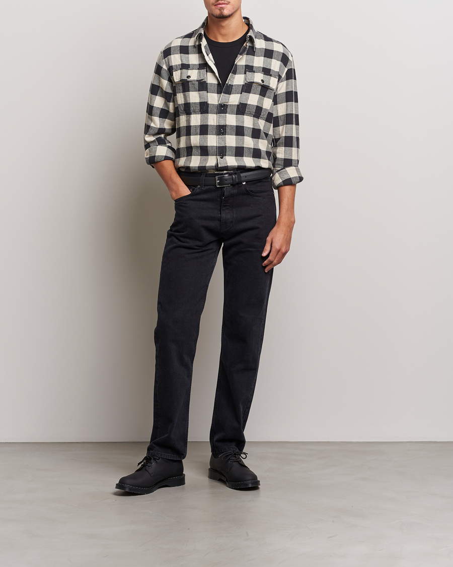 Herr | Skjortor | RRL | Matlock Plaid Overshirt Black/Cream