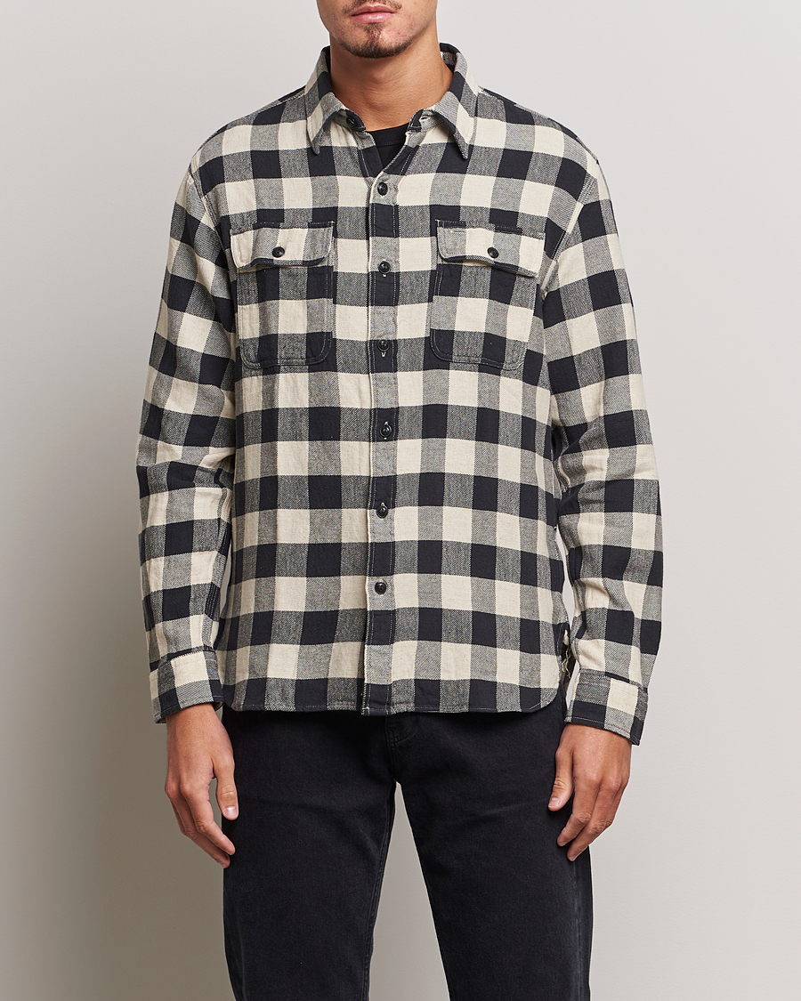 Herr | RRL | RRL | Matlock Plaid Overshirt Black/Cream