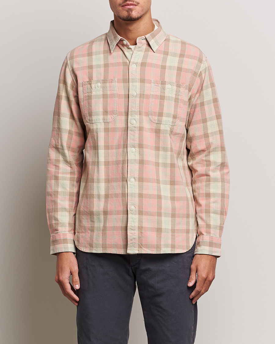 Herr | RRL | RRL | Farrell Double Pocket Shirt Pink Multi