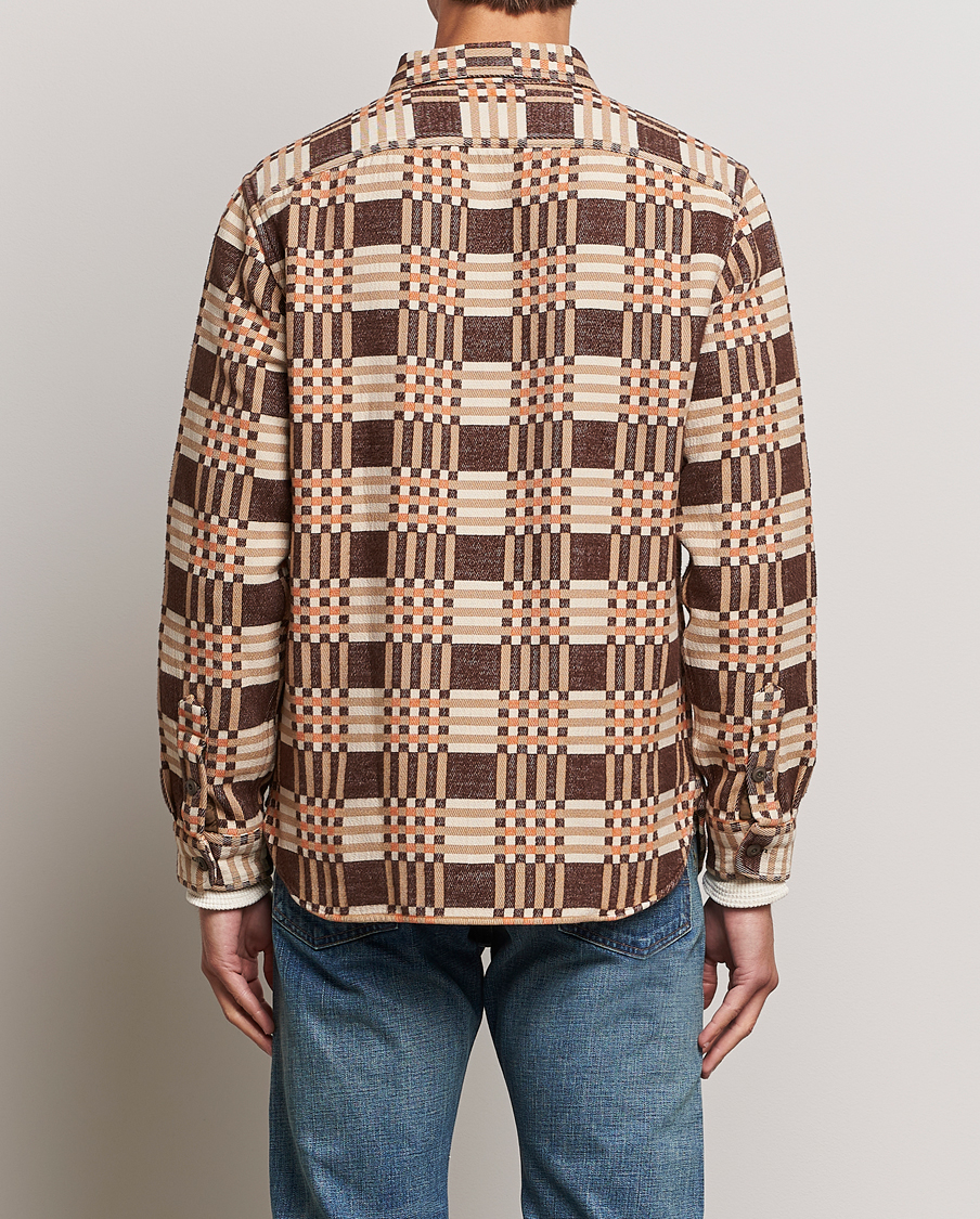 Herr | Skjortor | RRL | Cody Brushed Flannel Overshirt Brown Check