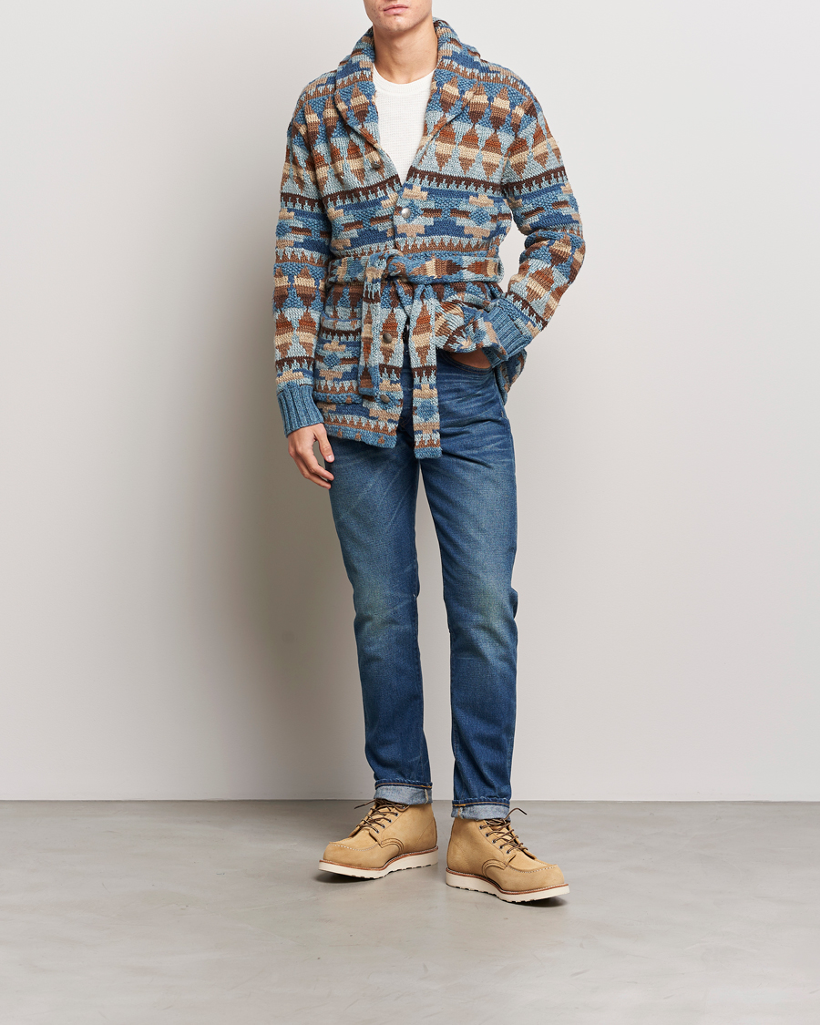 Herr | Tröjor | RRL | Ranch Shawl Collar Cardigan Brown/Blue