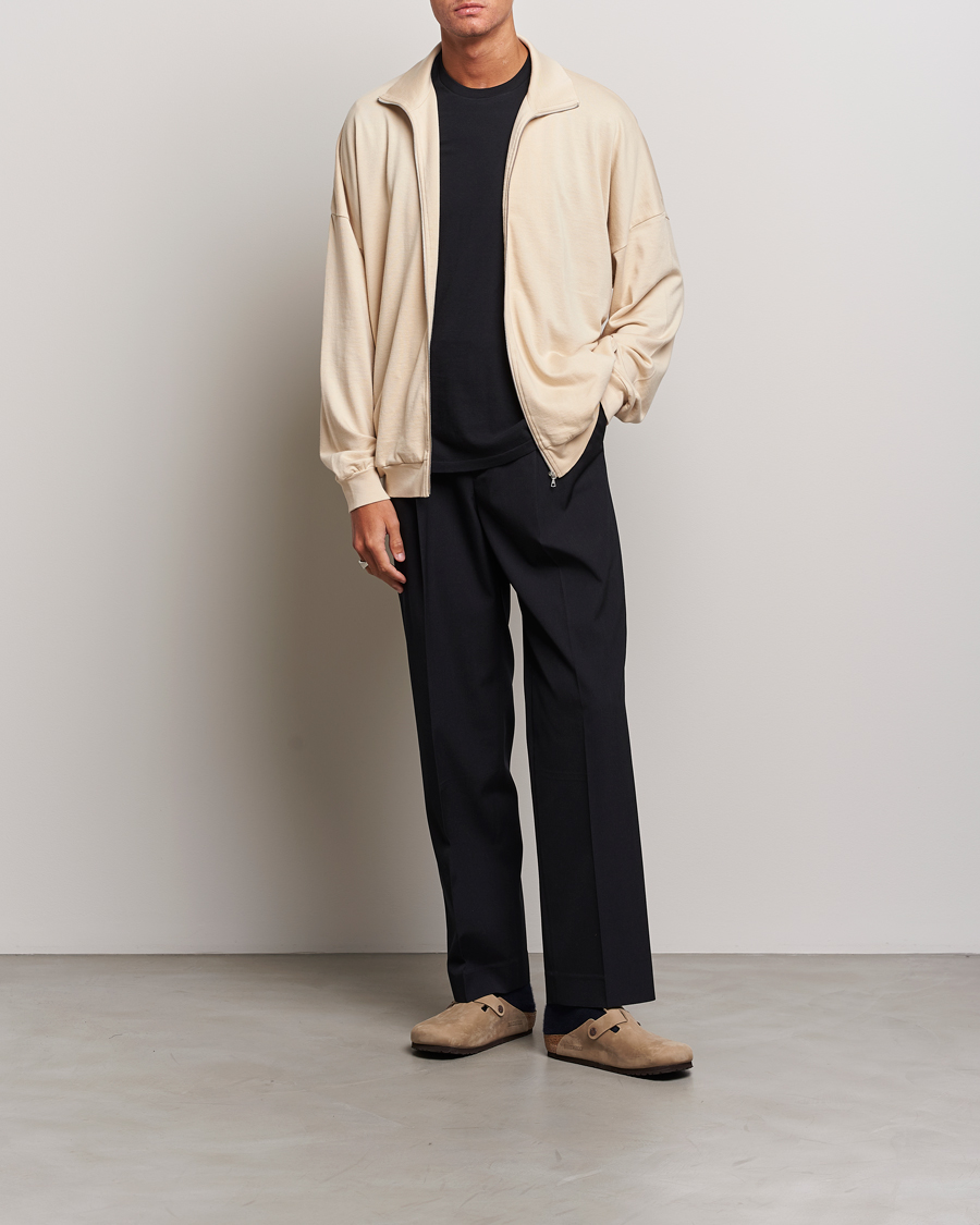 Herr | Tröjor | Auralee | High Gauge Zip Blouson Light Beige