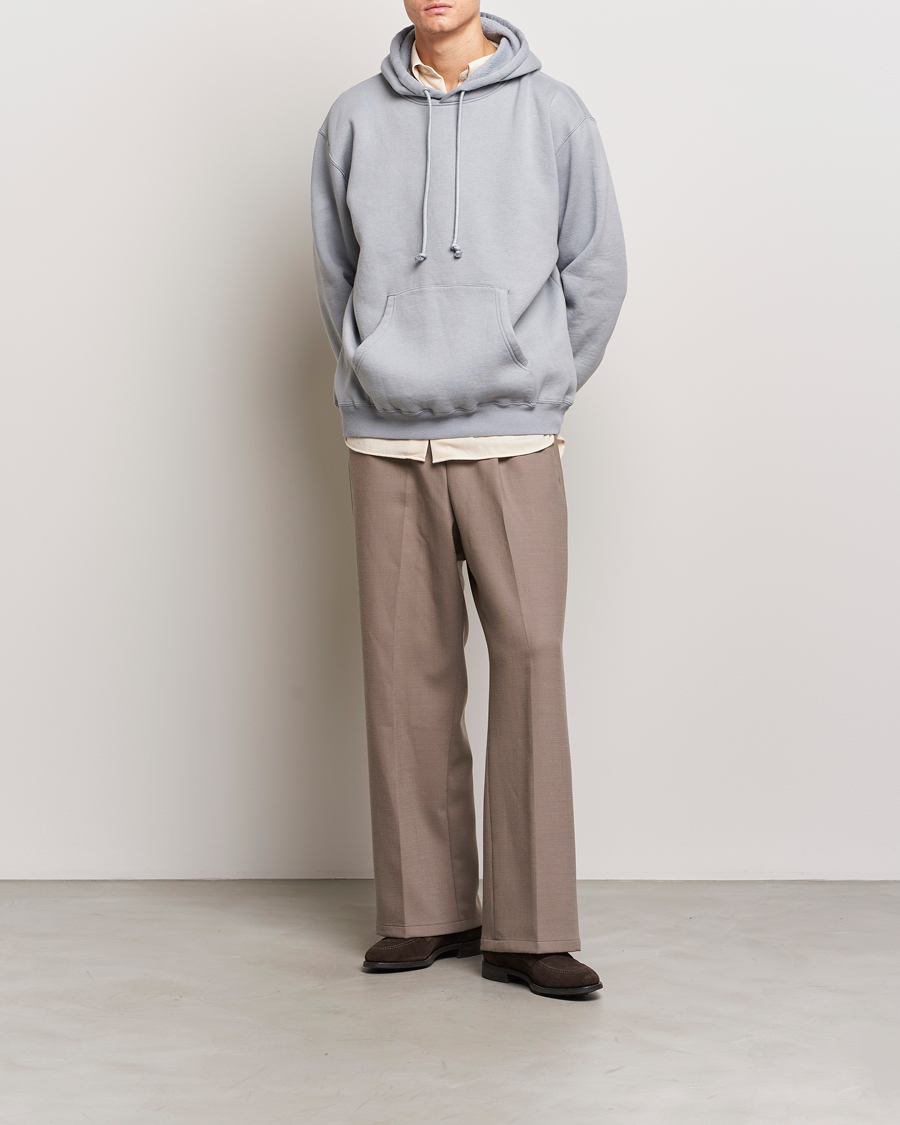 Herr | Tröjor | Auralee | Smooth Soft Sweat Hoodie Blue Gray