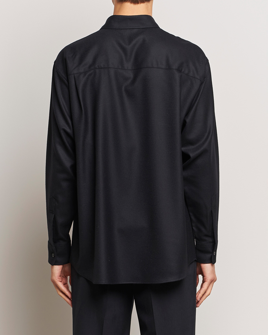 Herr | Skjortor | Auralee | Super Light Wool Shirt Black