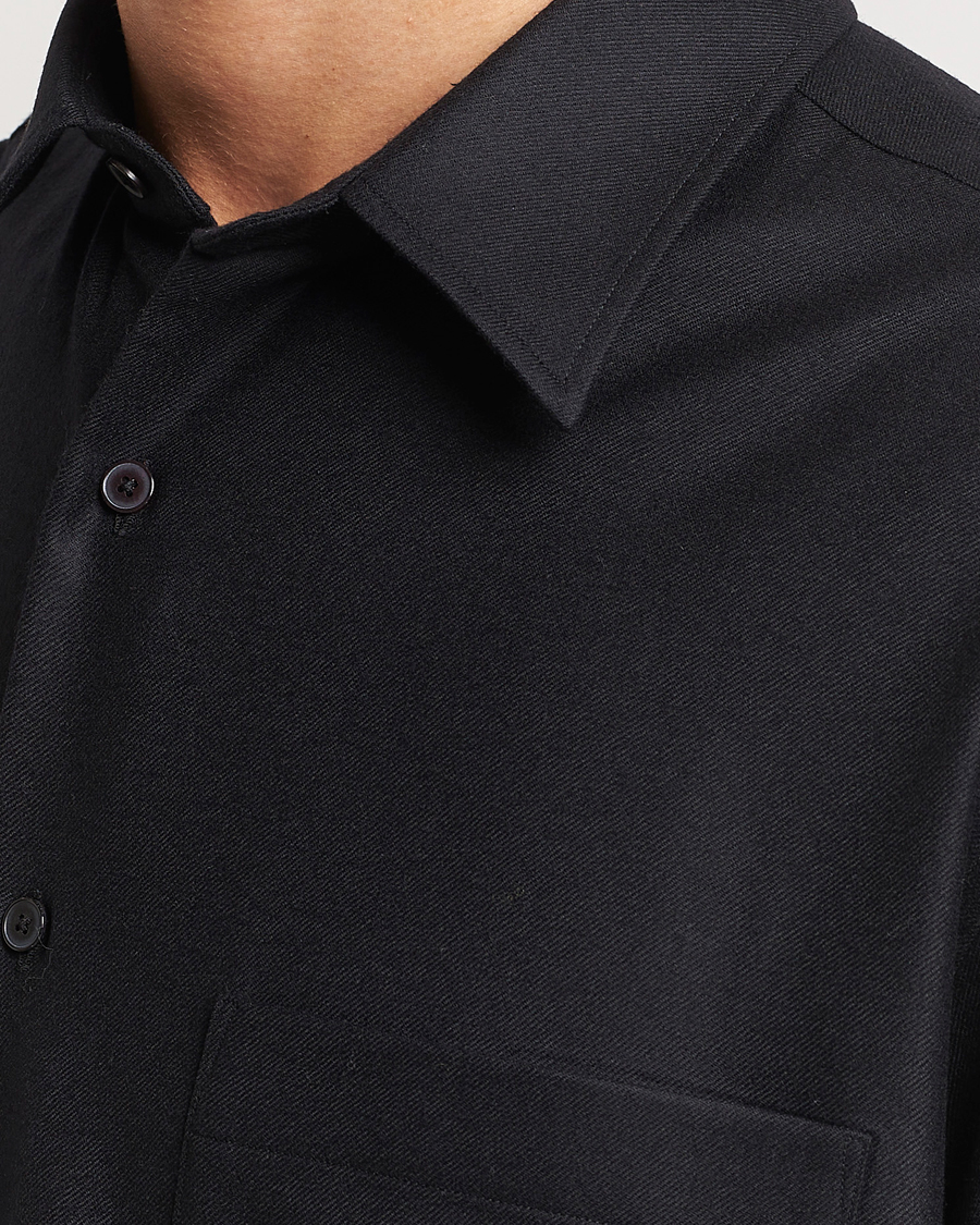 Herr | Skjortor | Auralee | Super Light Wool Shirt Black