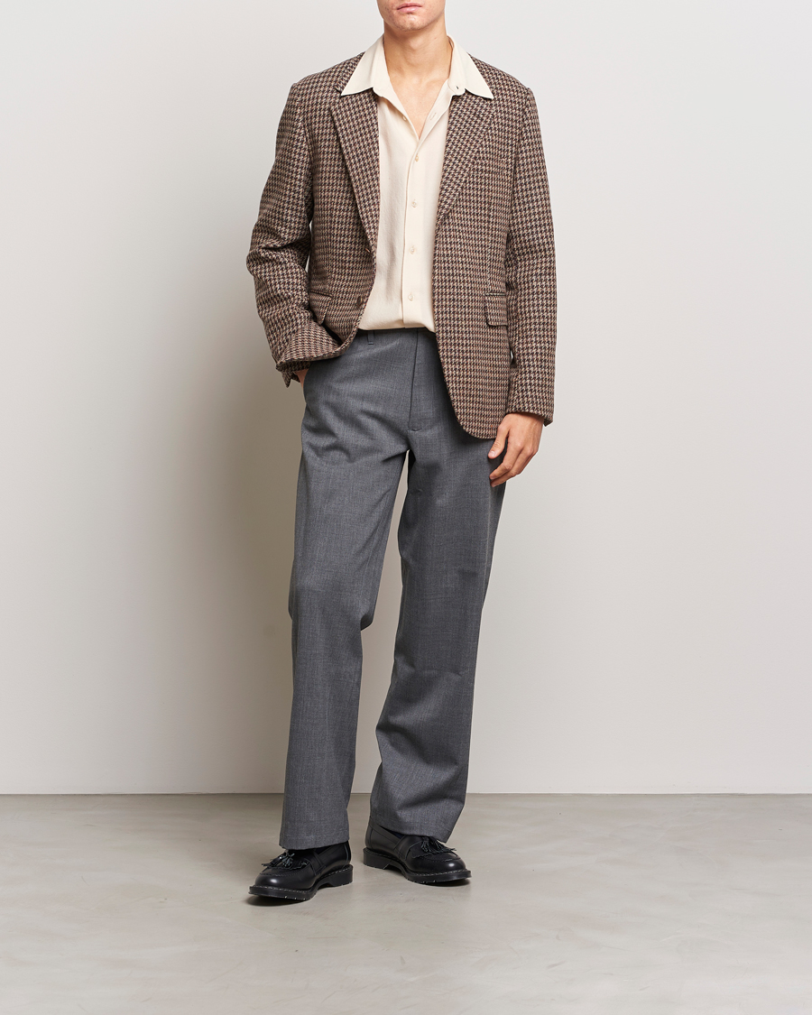 Herr | Kavajer | Auralee | Houndstooth Wool Blazer Brown