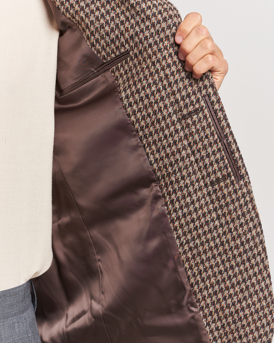 Herr | Kavajer | Auralee | Houndstooth Wool Blazer Brown