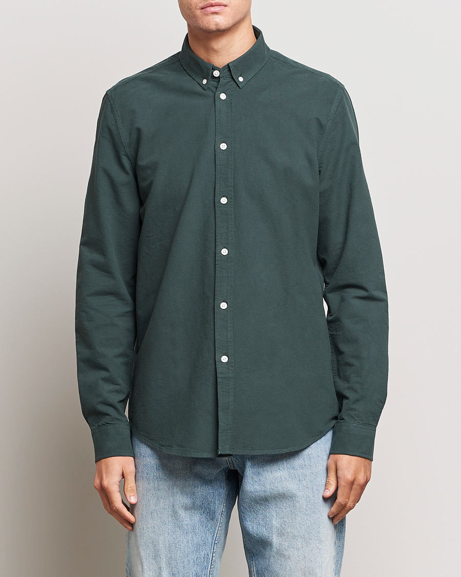 Herr | Oxfordskjortor | Samsøe & Samsøe | Liam Striped Button Down Shirt  Darkest Spruce