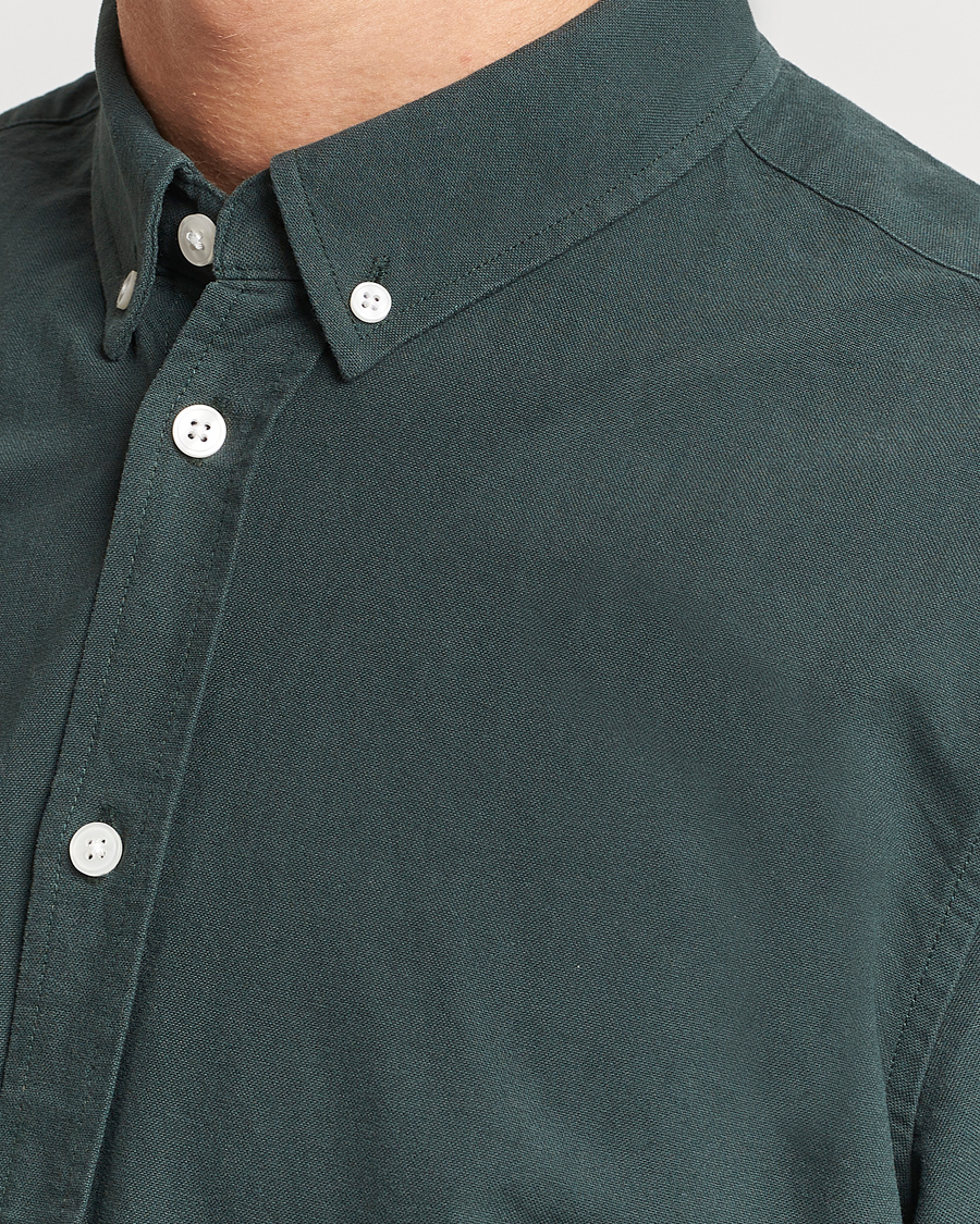 Herr | Skjortor | Samsøe & Samsøe | Liam Striped Button Down Shirt  Darkest Spruce