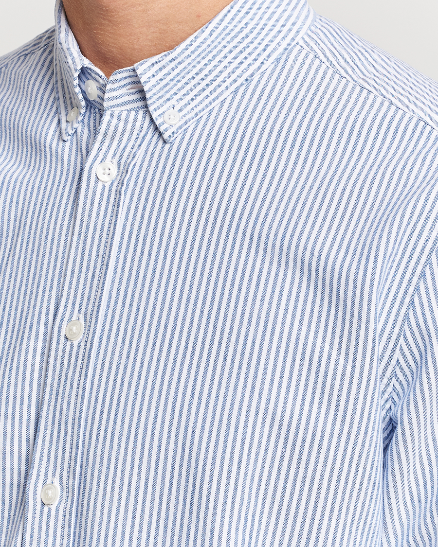 Herr | Skjortor | Samsøe & Samsøe | Liam Striped Button Down Shirt  Blue/White