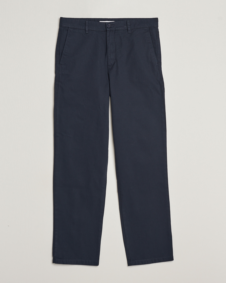 Herr | Byxor | Samsøe Samsøe | Johnny Cotton Trousers Salute Navy