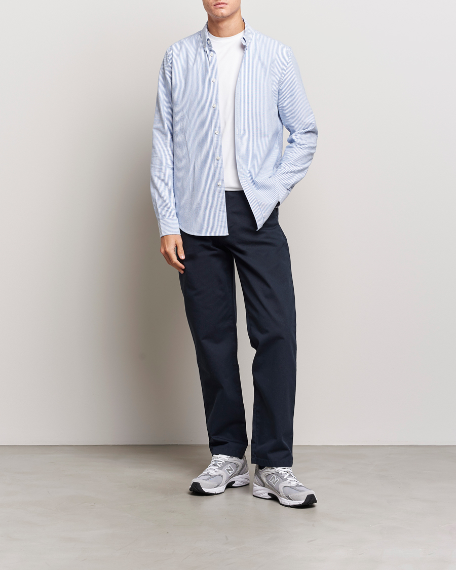 Herr | Byxor | Samsøe Samsøe | Johnny Cotton Trousers Salute Navy