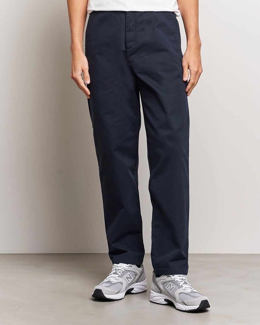 Herr | Byxor | Samsøe Samsøe | Johnny Cotton Trousers Salute Navy