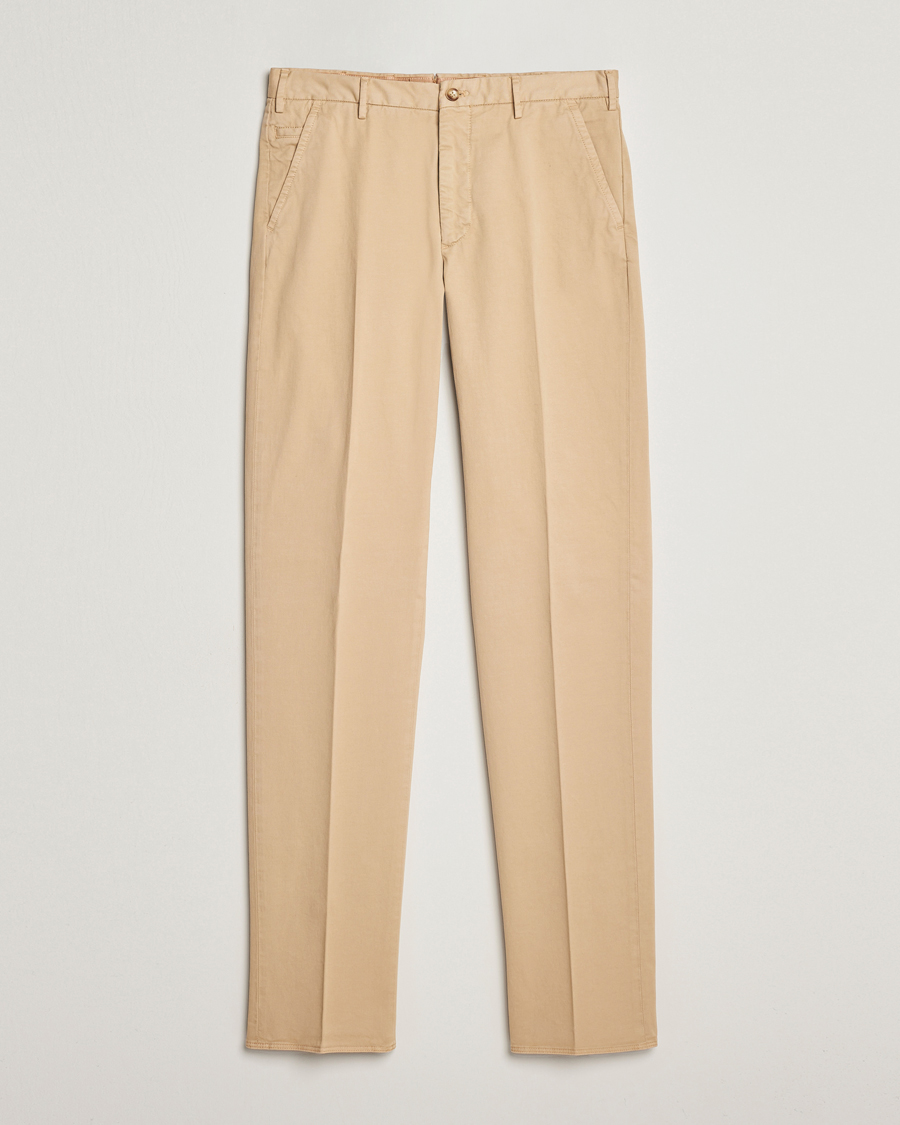 Herr | Byxor | Incotex | Straight Fit Cotton Chinos Light Beige