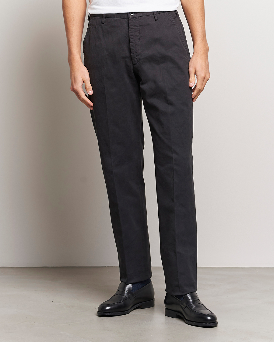 Herr | Byxor | Incotex | Straight Fit Cotton Chinos Black