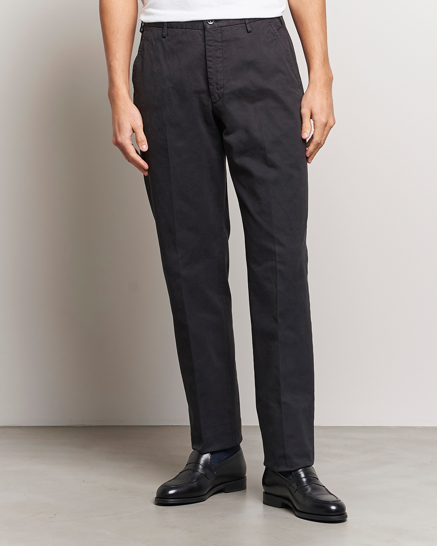 Herr | Slowear | Incotex | Straight Fit Cotton Chinos Black