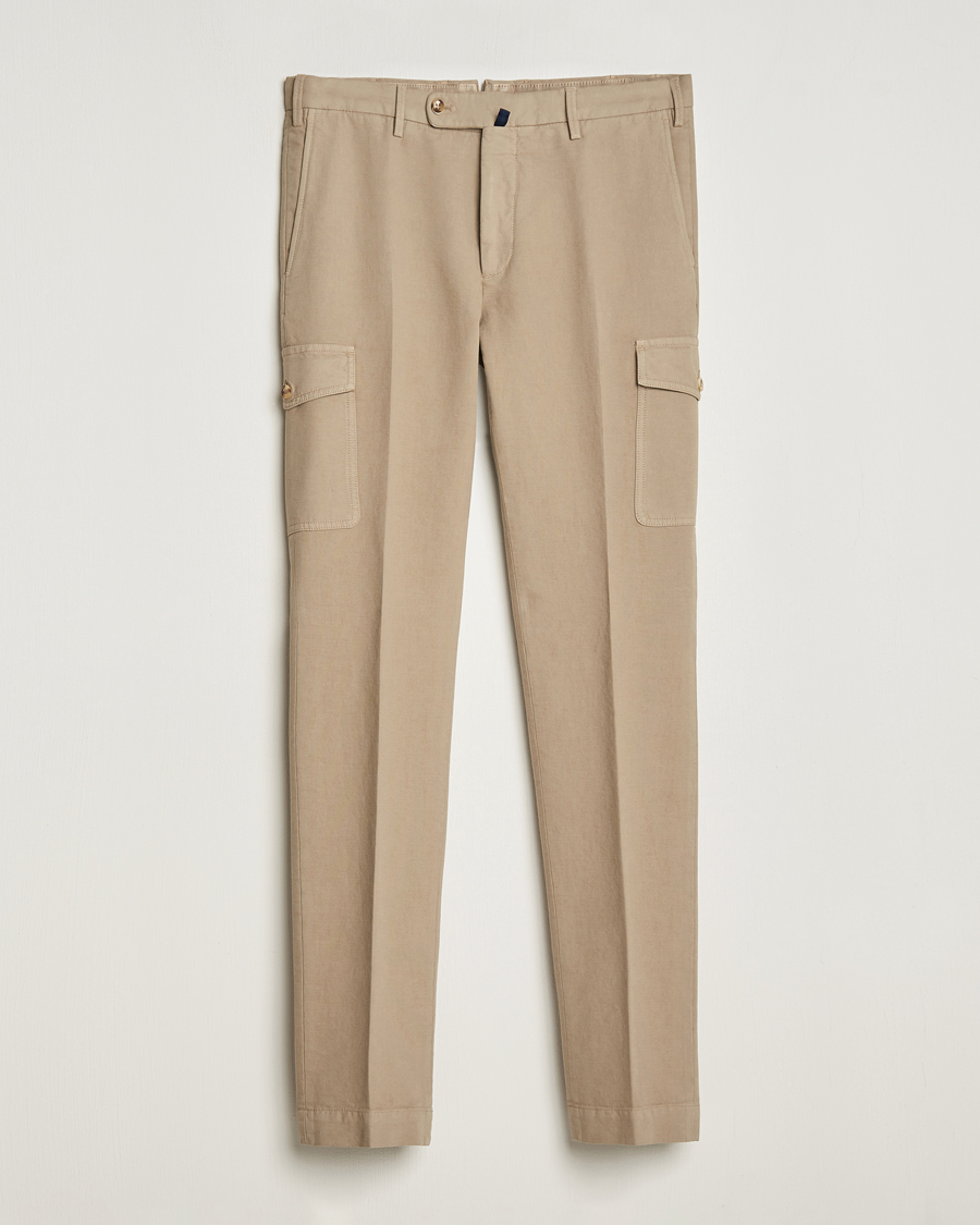 Herr | Byxor | Incotex | Slim Fit Cotton Cargo Pocket Trousers Beige