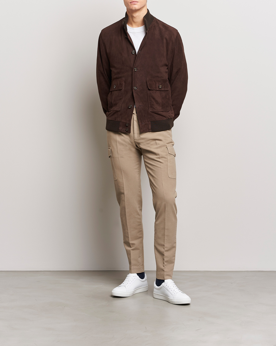 Herr | Byxor | Incotex | Slim Fit Cotton Cargo Pocket Trousers Beige