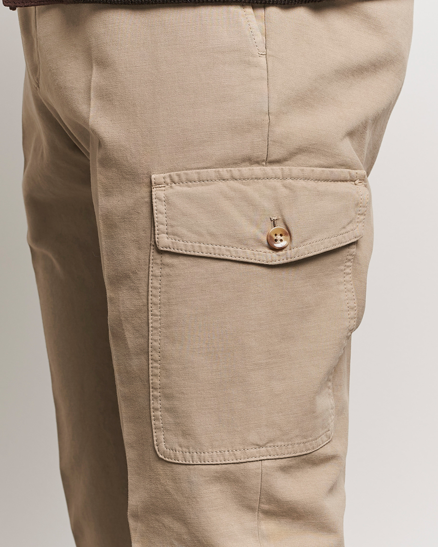 Herr | Byxor | Incotex | Slim Fit Cotton Cargo Pocket Trousers Beige