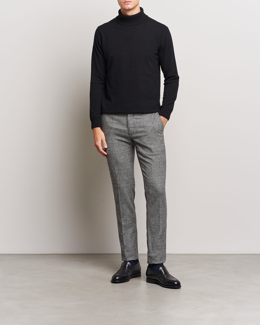 Herr | Byxor | Incotex | Slim Fit Prince Of Wales Check Pants Grey