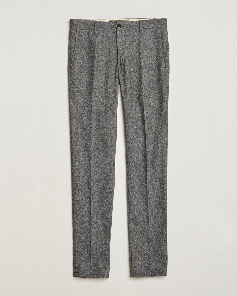 Herr | Byxor | Incotex | Slim Fit Washed Wool/Silk Slacks Grey Melange