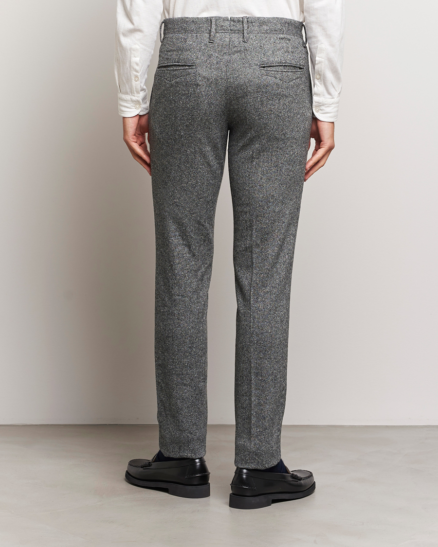 Herr | Byxor | Incotex | Slim Fit Washed Wool/Silk Slacks Grey Melange
