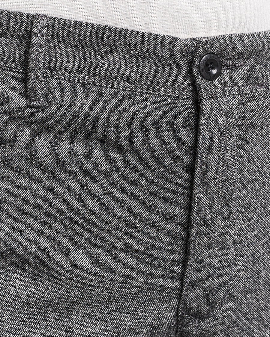 Herr | Byxor | Incotex | Slim Fit Washed Wool/Silk Slacks Grey Melange