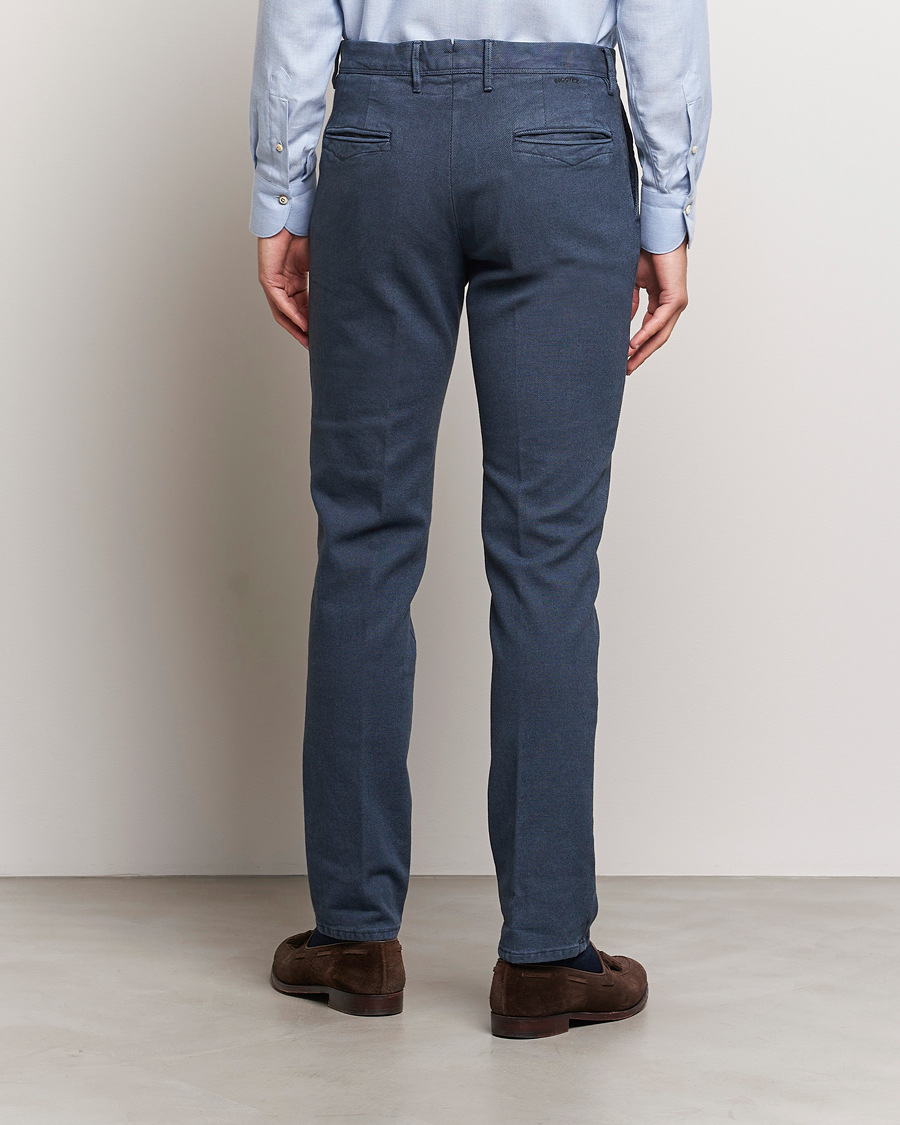 Herr | Byxor | Incotex | Slim Fit Overdyed Microstructure Slacks Dark Blue