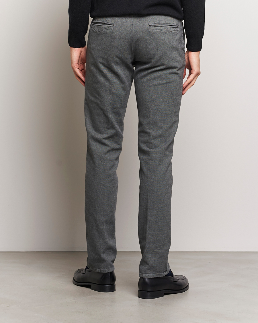 Herr | Byxor | Incotex | Slim Fit Overdyed Microstructure Slacks Dark Grey