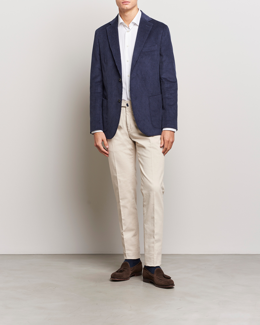 Herr | Kavajer | Incotex | Montedoro Unconstructed Corduroy Blazer Navy
