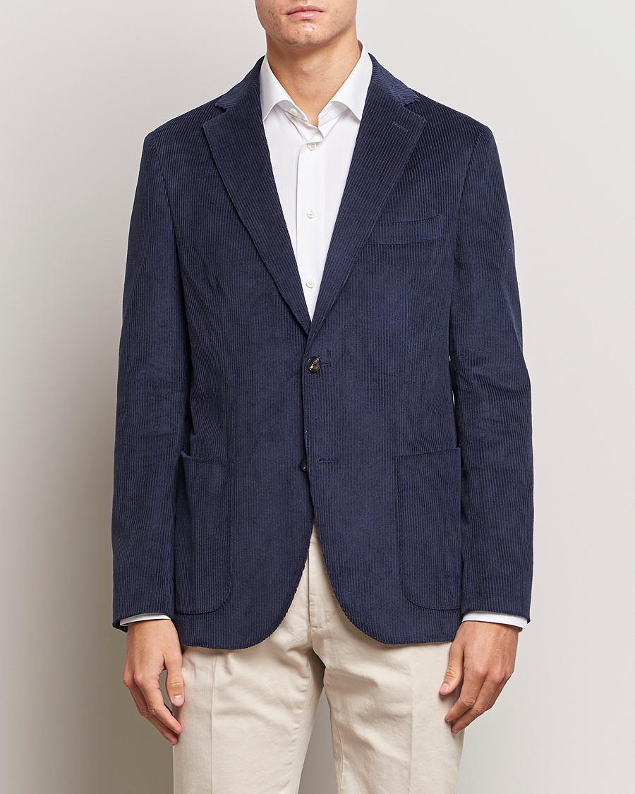 Herr | Kavajer | Incotex | Montedoro Unconstructed Corduroy Blazer Navy