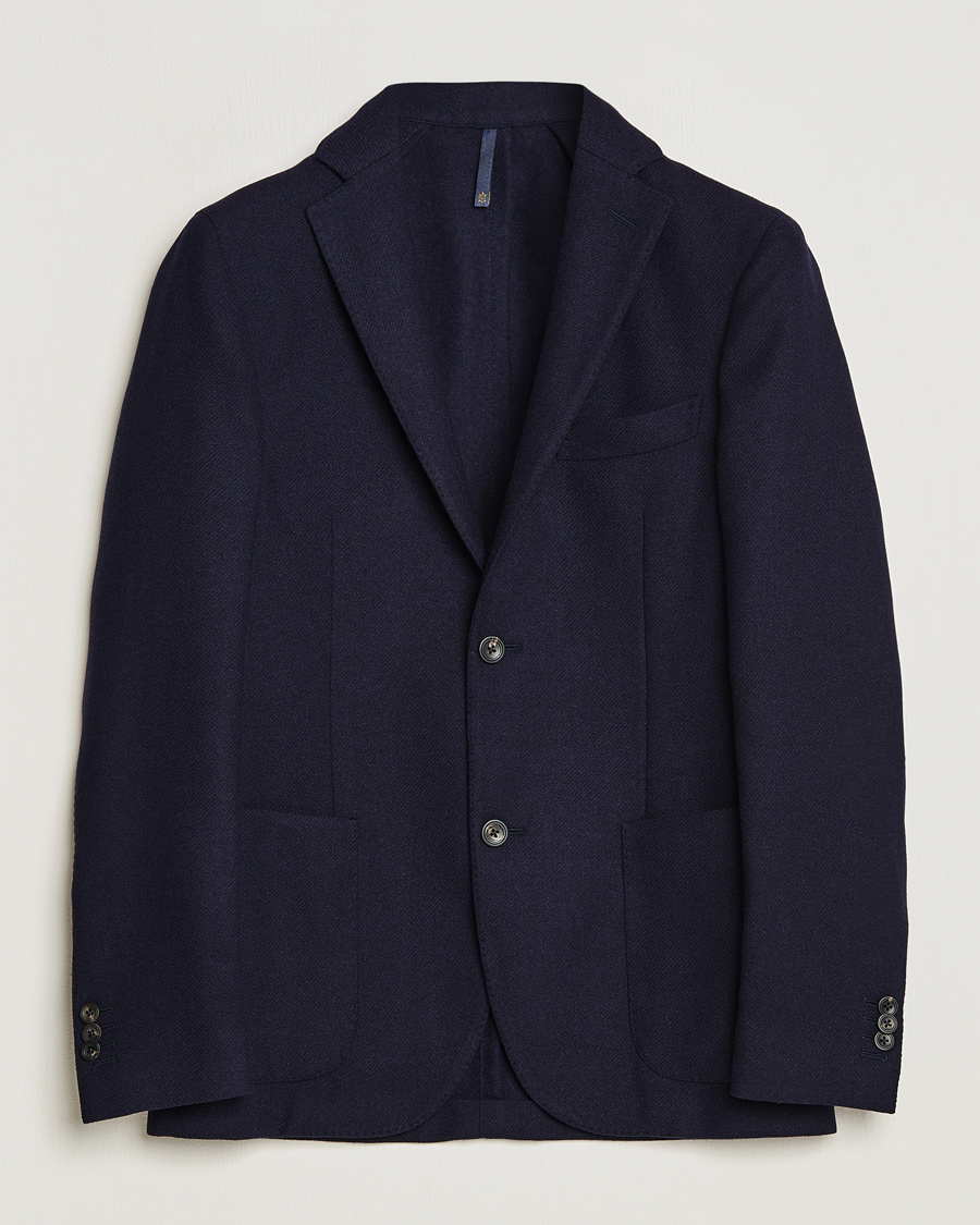 Herr | Kavajer | Incotex | Montedoro Unconstructed Wool/Cashmere Blazer Navy