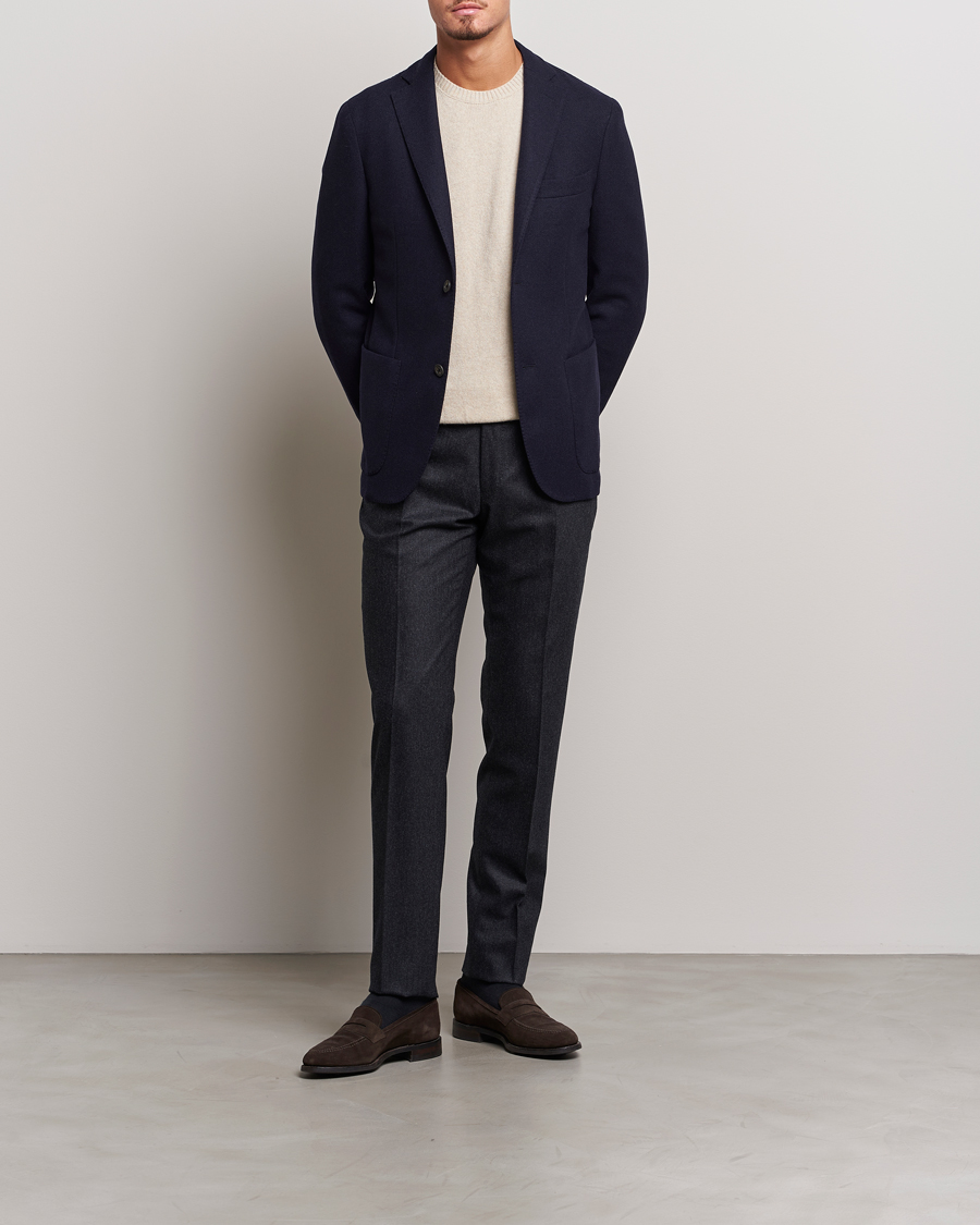 Herr | Kavajer | Incotex | Montedoro Unconstructed Wool/Cashmere Blazer Navy
