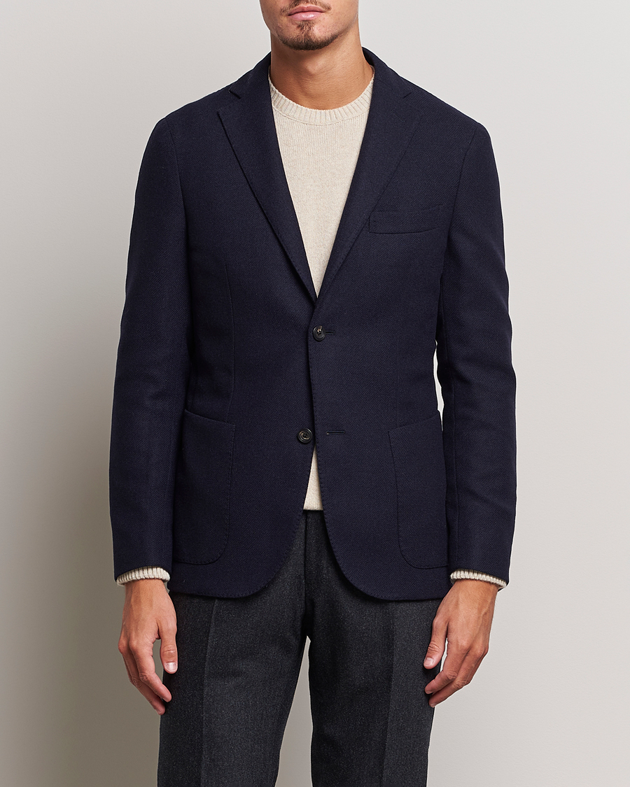 Herr | Ullkavajer | Incotex | Montedoro Unconstructed Wool/Cashmere Blazer Navy