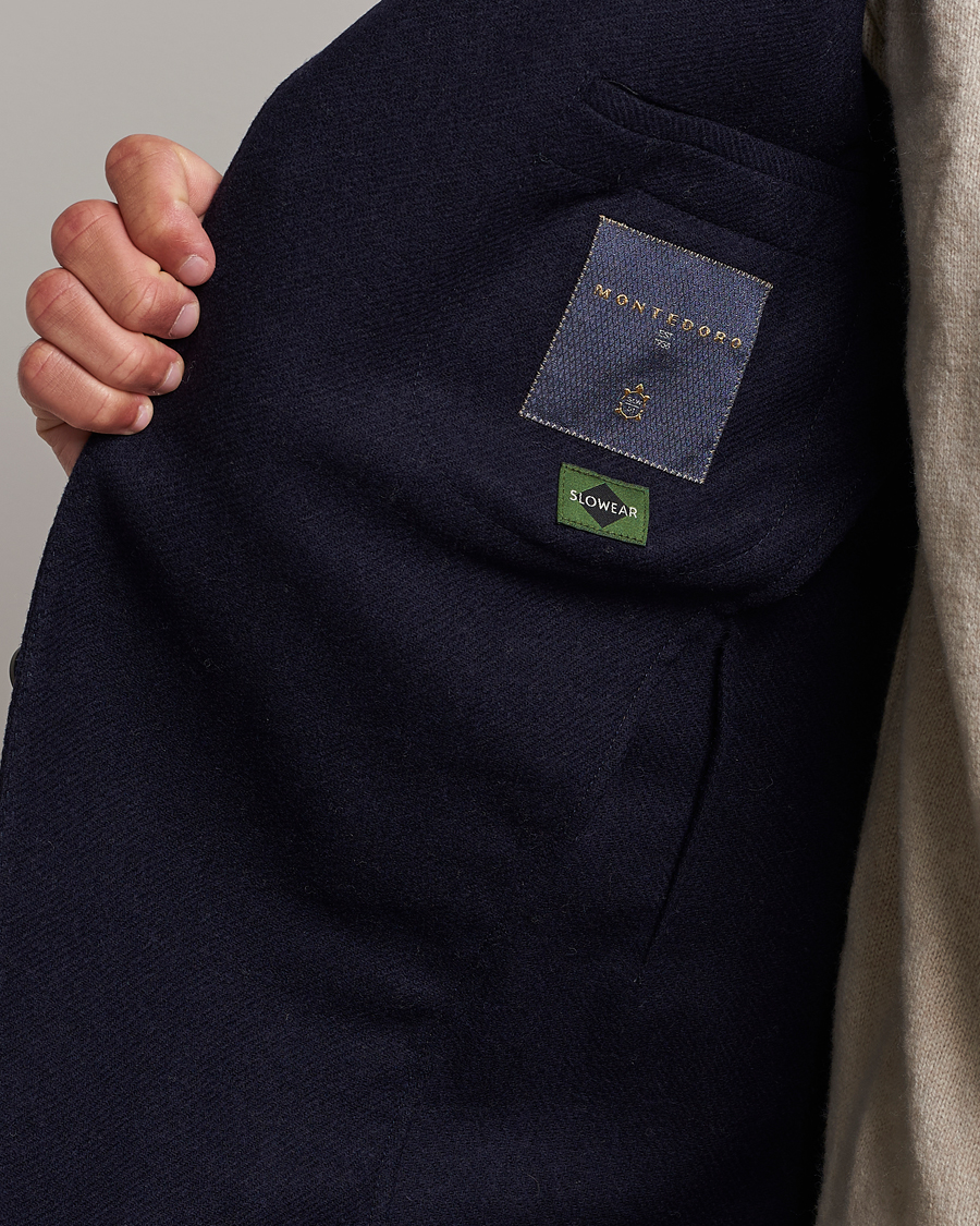 Herr | Kavajer | Incotex | Montedoro Unconstructed Wool/Cashmere Blazer Navy