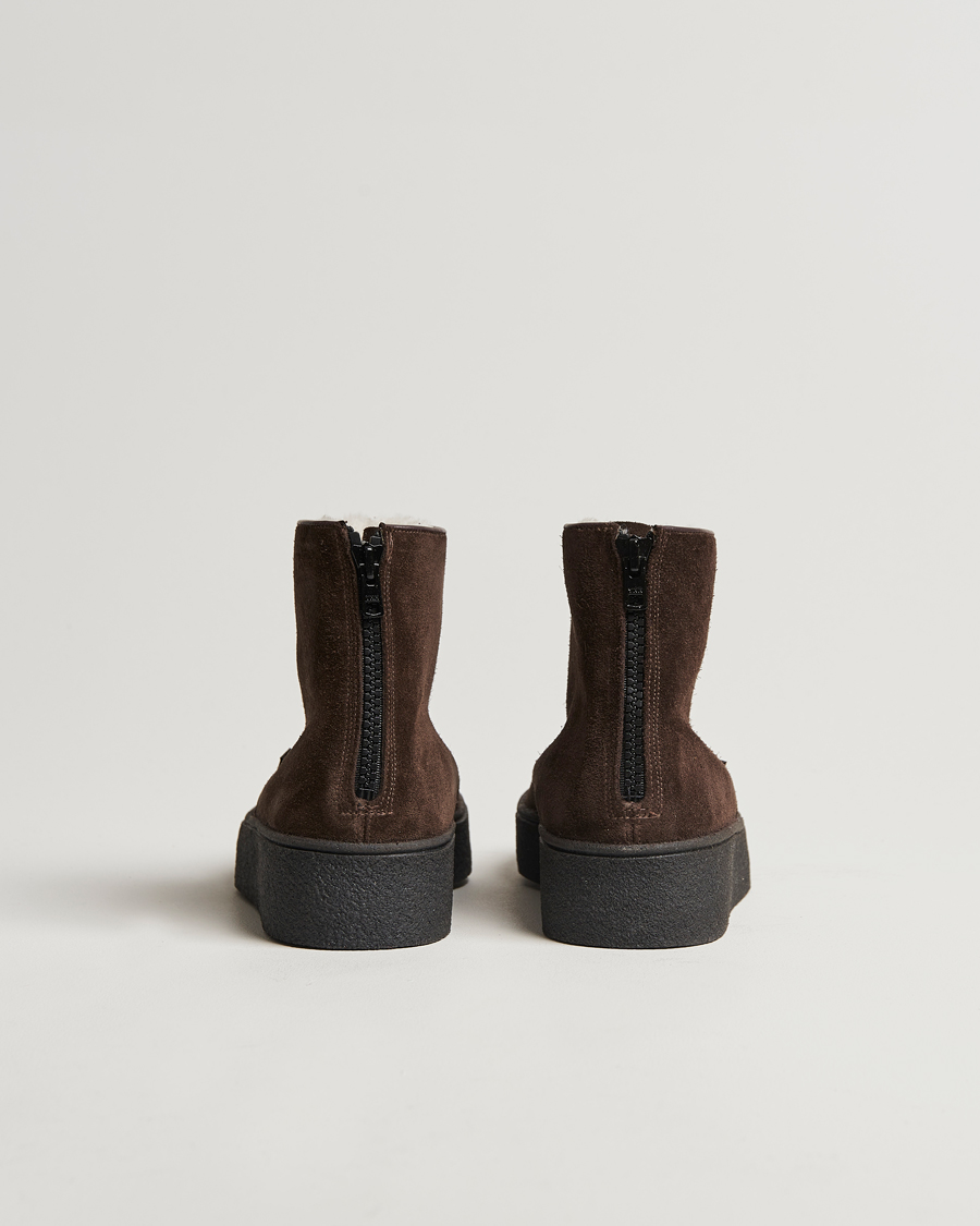 Herr | Sanders Sherling Lined Suede Curling Boot Chocolate | Sanders | Sherling Lined Suede Curling Boot Chocolate