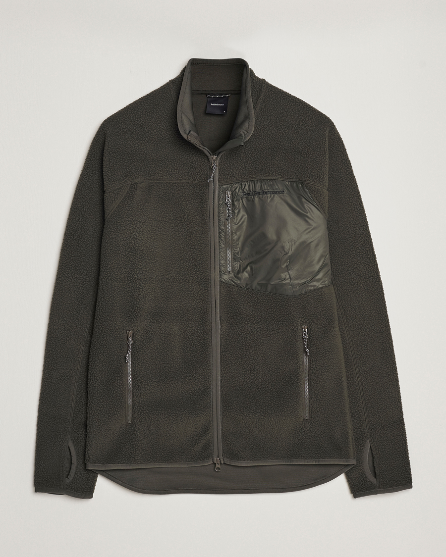 Herr | Tröjor | Peak Performance | Pile Full Zip Olive Extreme