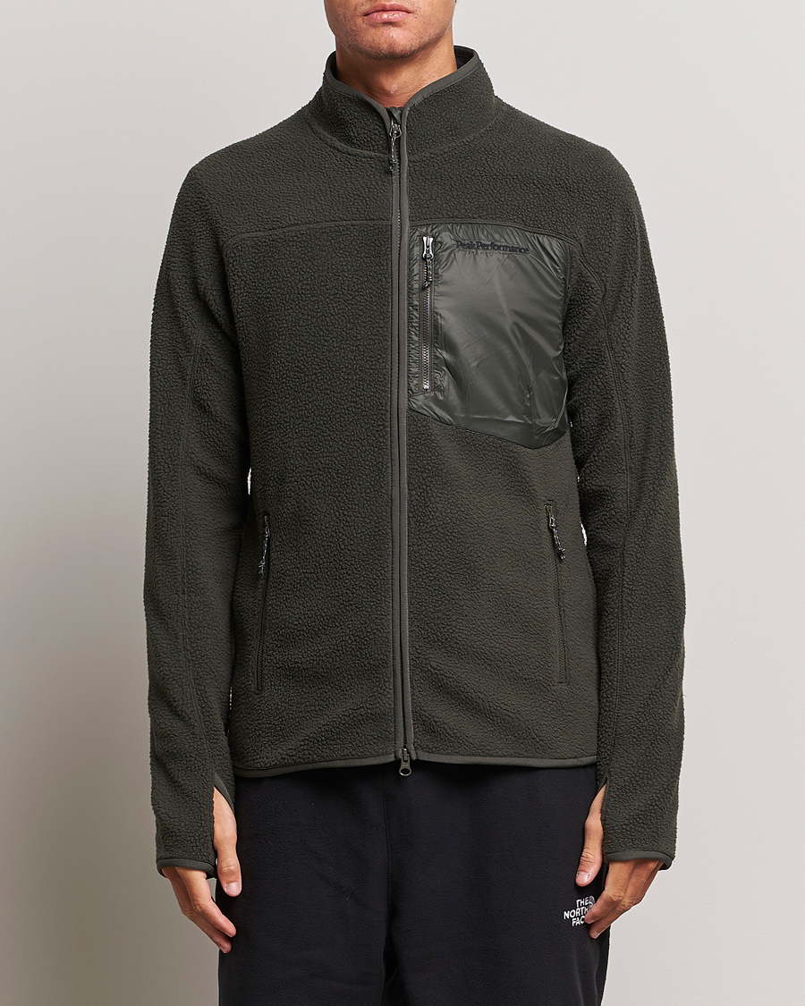 Herr | Tröjor | Peak Performance | Pile Full Zip Olive Extreme