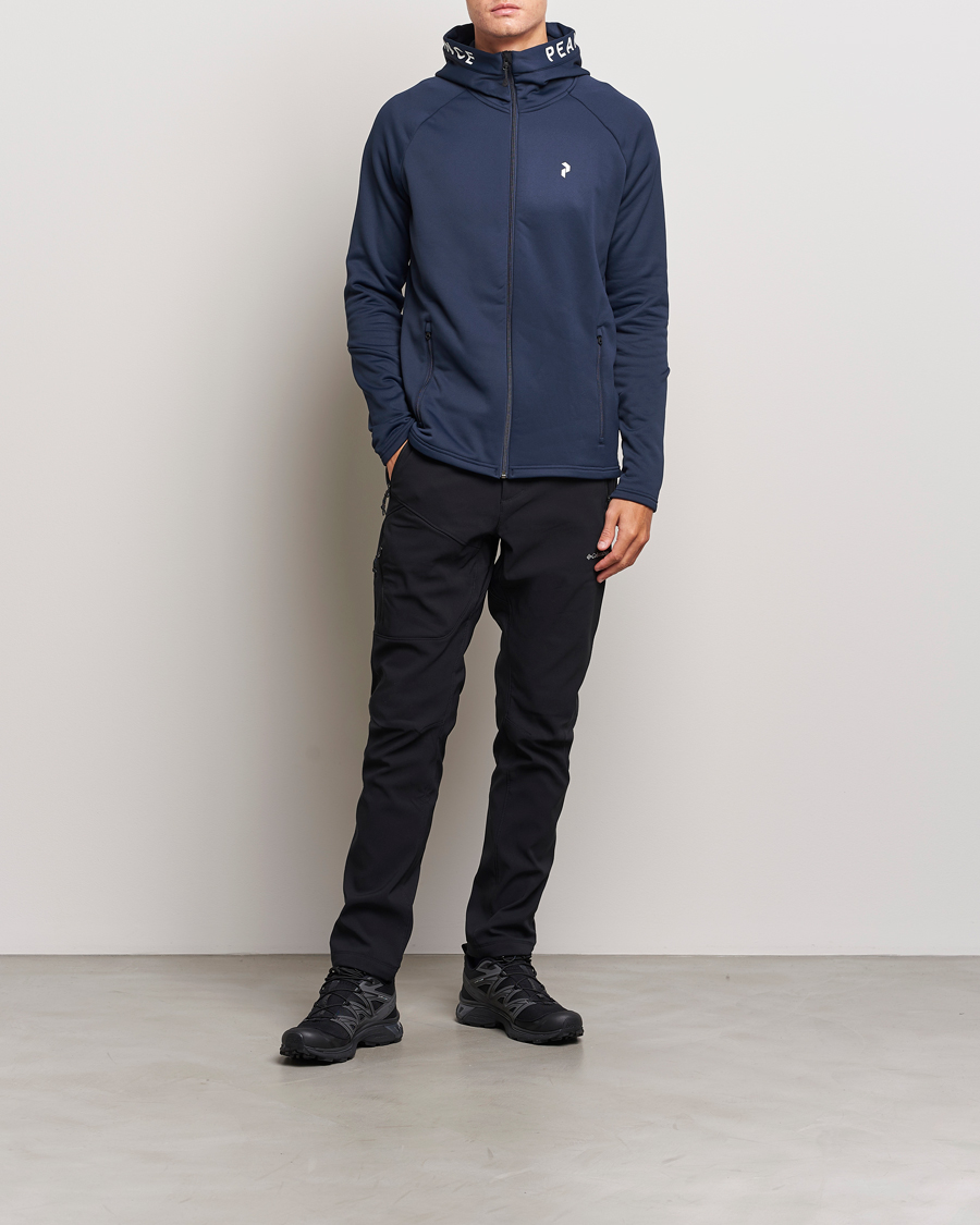 Herr | Tröjor | Peak Performance | Rider Hooded Full Zip Blue Shadow
