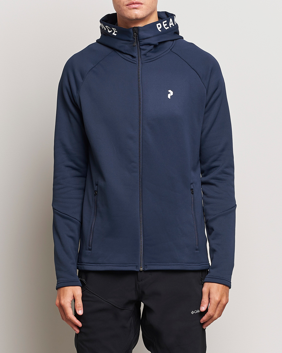 Herr |  | Peak Performance | Rider Hooded Full Zip Blue Shadow